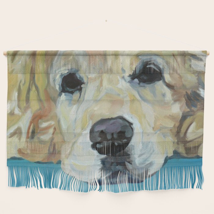 Shiner the Golden Retriever Portrait Wall Hanging Gallery Image 1