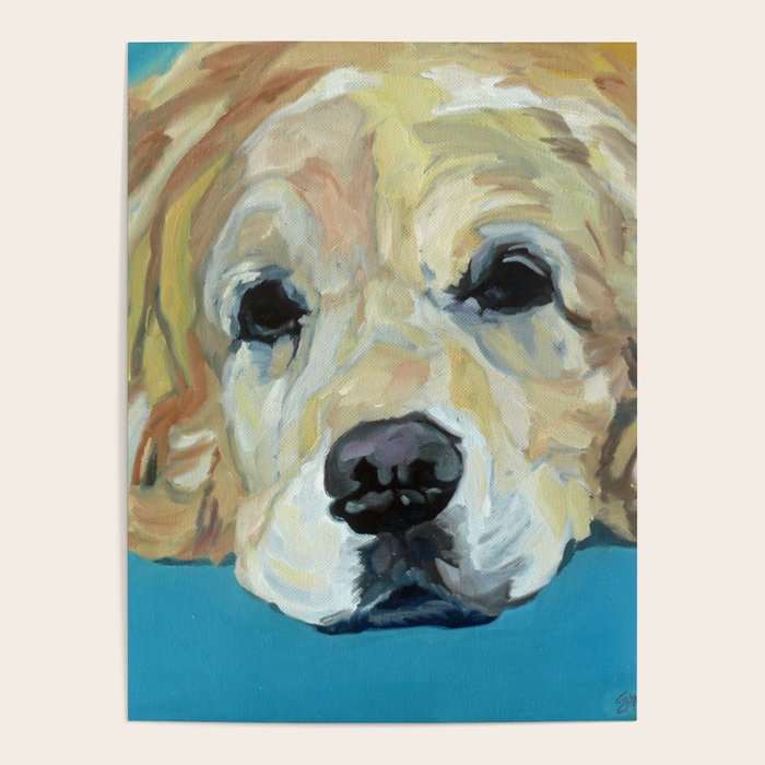 Shiner the Golden Retriever Portrait Poster Gallery Image 1