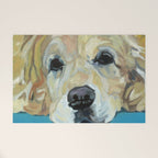 Shiner the Golden Retriever Portrait Welcome Mat Gallery Image 1