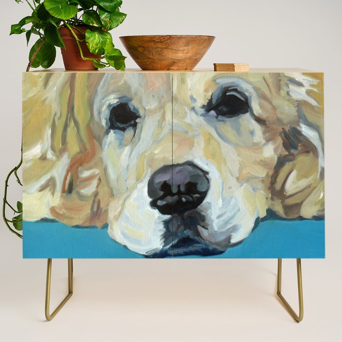 Shiner the Golden Retriever Portrait Credenza Gallery Image 1