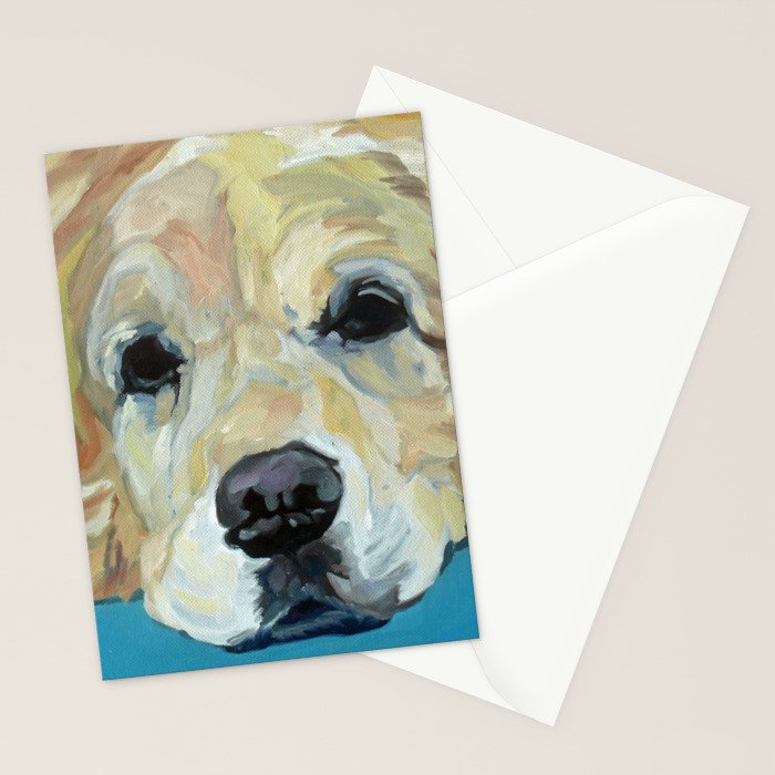 Shiner the Golden Retriever Portrait Stationery Card Gallery Image 2