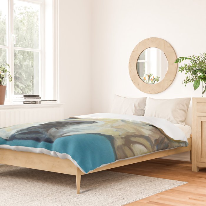 Shiner the Golden Retriever Portrait Duvet Cover Gallery Image 2