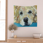 Shiner the Golden Retriever Portrait Wall Tapestry Gallery Image 2