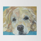 Shiner the Golden Retriever Portrait Throw Blanket Gallery Image 2