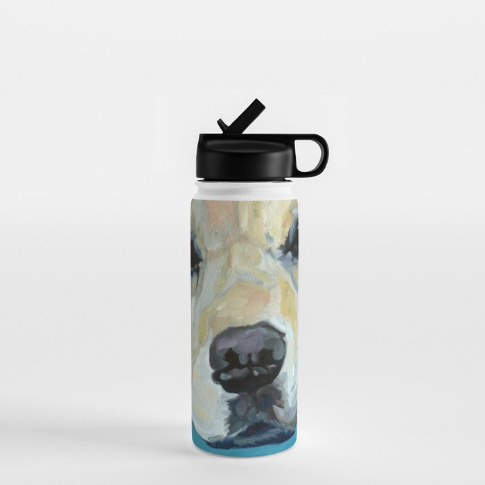 Shiner the Golden Retriever Portrait Water Bottle Gallery Image 1