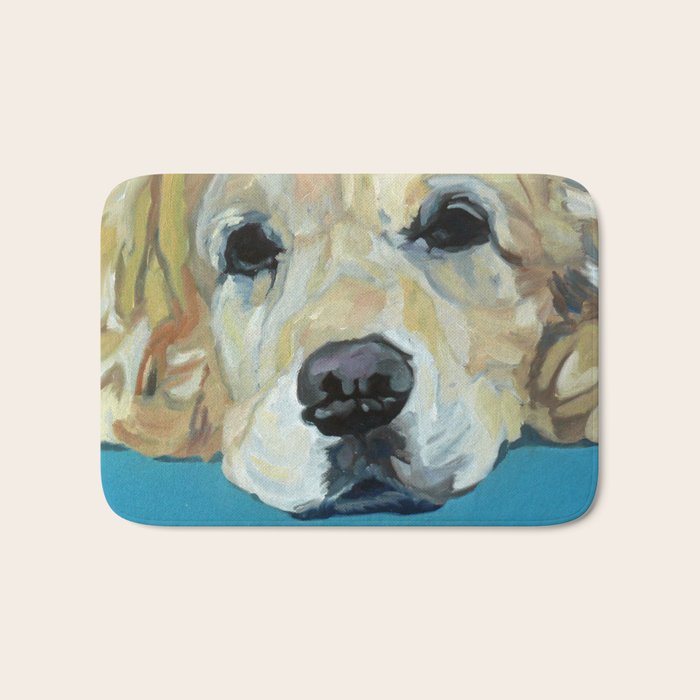 Shiner the Golden Retriever Portrait Bath Mat Gallery Image 1