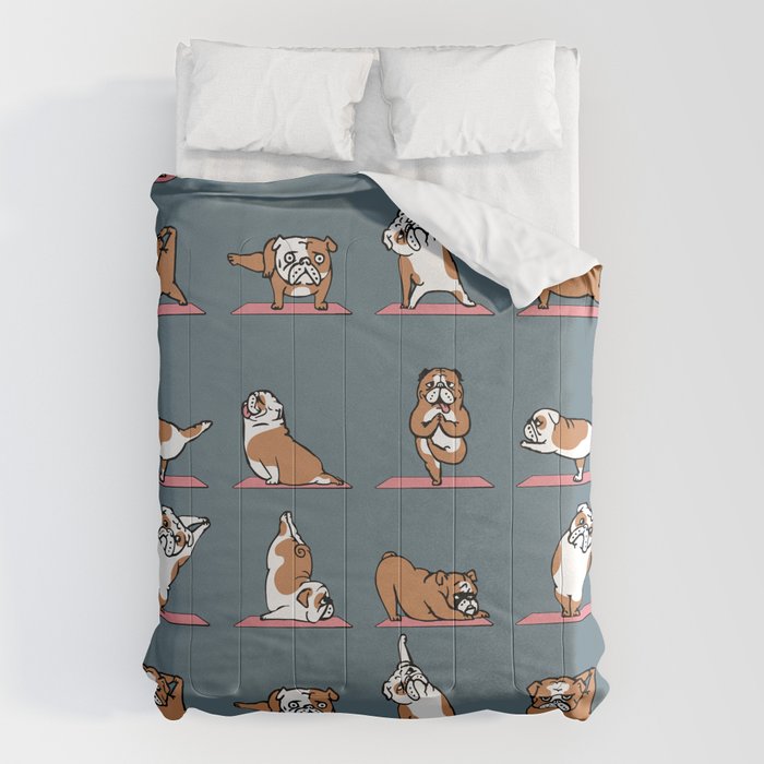 English Bulldog Yoga Comforter Gallery Image 1