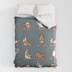 English Bulldog Yoga Duvet Cover Gallery Image 6