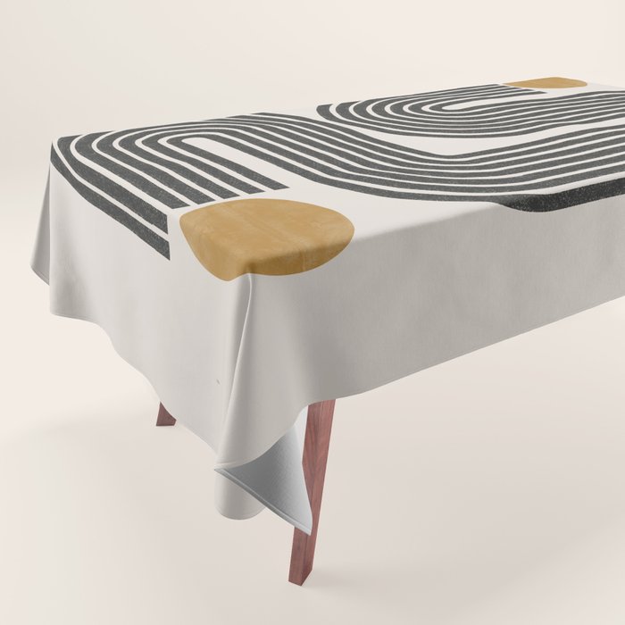 Mid Century Modern Line Tablecloth Gallery Image 1