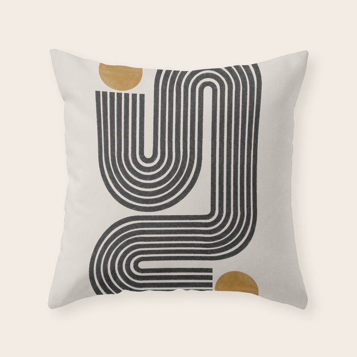 Mid Century Modern Line Throw Pillow Gallery Image 6
