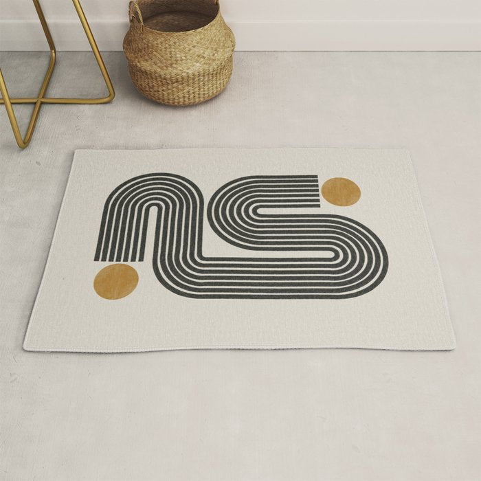 Mid Century Modern Line Rug Gallery Image 1
