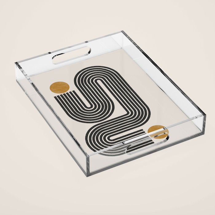 Mid Century Modern Line Acrylic Tray Gallery Image 1