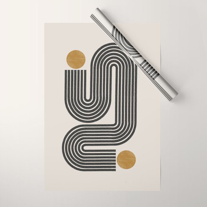 Mid Century Modern Line Wrapping Paper Gallery Image 1