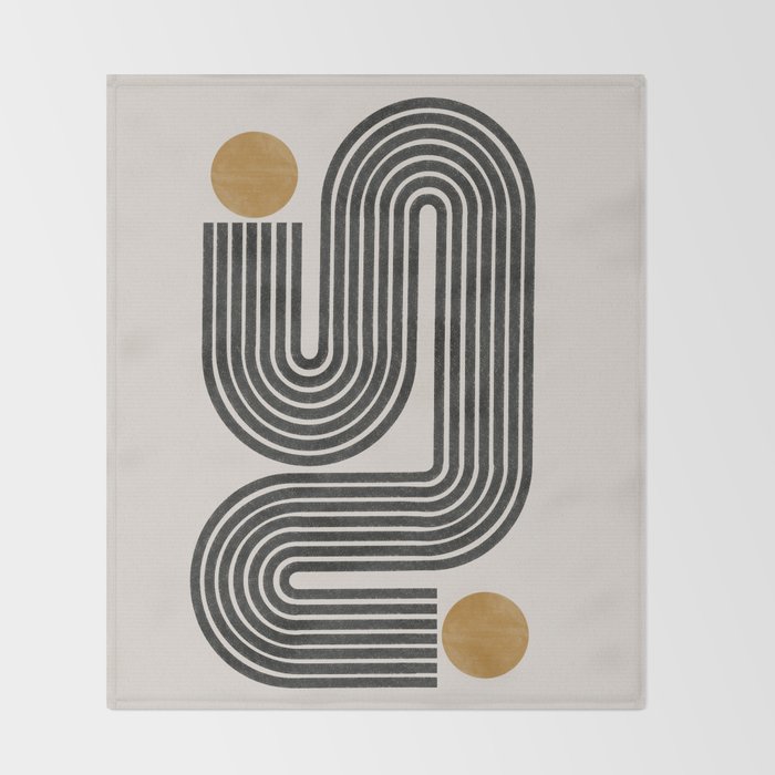 Mid Century Modern Line Throw Blanket Gallery Image 2