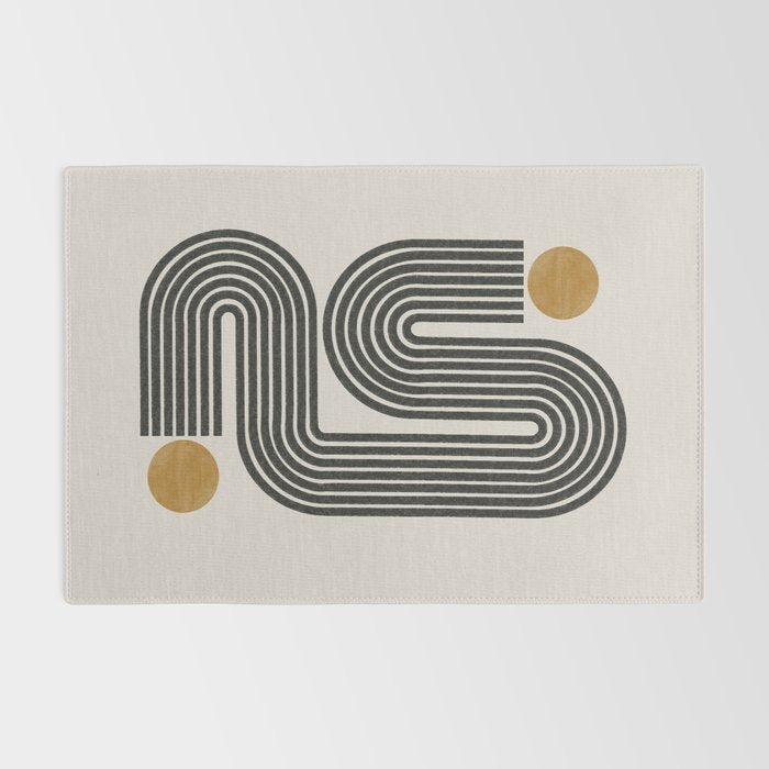 Mid Century Modern Line Rug Gallery Image 2