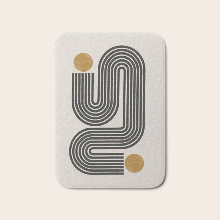 Mid Century Modern Line Bath Mat Gallery Image 1
