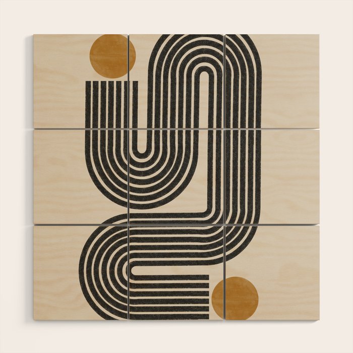 Mid Century Modern Line Wood Wall Art Gallery Image 1