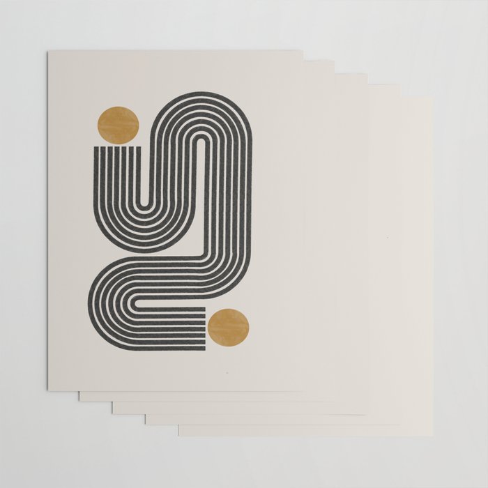 Mid Century Modern Line Wrapping Paper Gallery Image 3