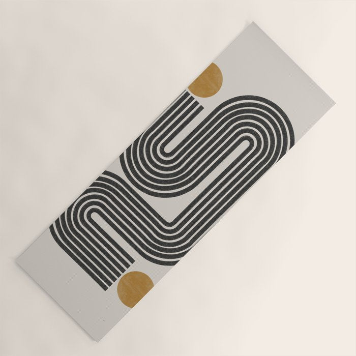 Mid Century Modern Line Yoga Mat Gallery Image 1