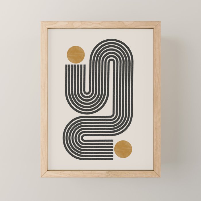 Mid Century Modern Line Mini Art Print Gallery Image 1