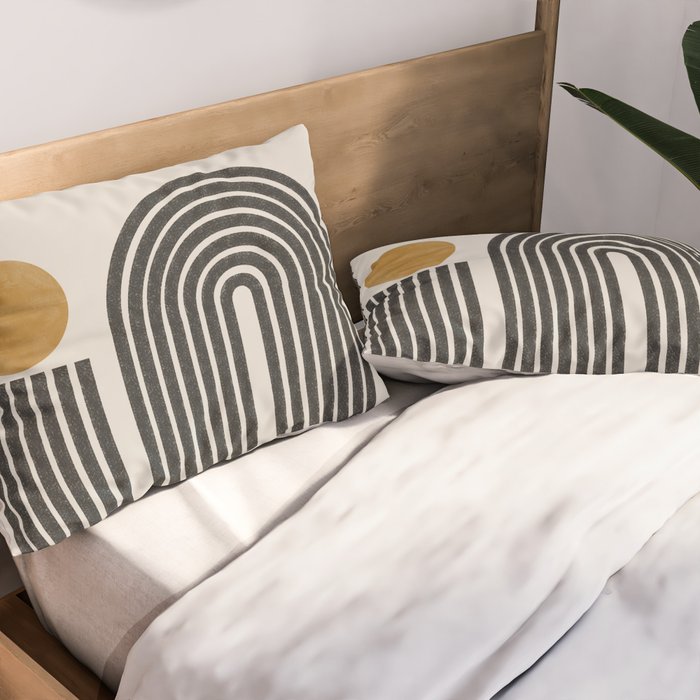 Mid Century Modern Line Pillow Sham Gallery Image 2