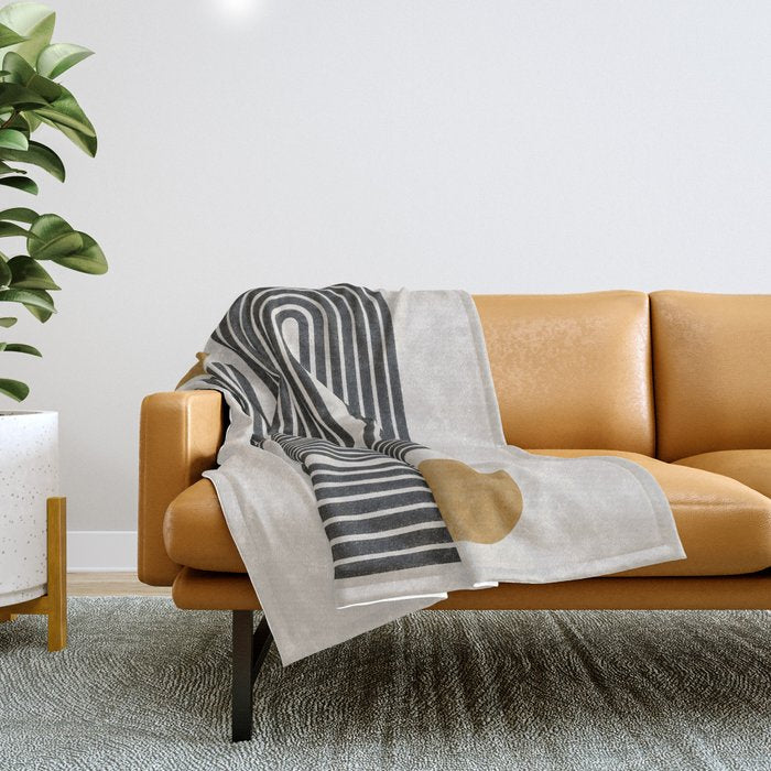 Mid Century Modern Line Throw Blanket Gallery Image 1