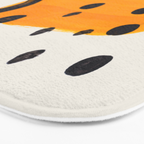 Unique Abstract Unique Mid century Modern Yellow Mustard Black Ring Dots Bath Mat Gallery Image 3