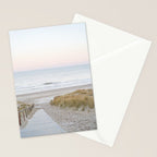 Beach Walk At Sunrise Photo | Dutch Coast Travel Photography Art Print | Egmond Aan Zee Holland In Pastel Colors Stationery Card Gallery Image 2
