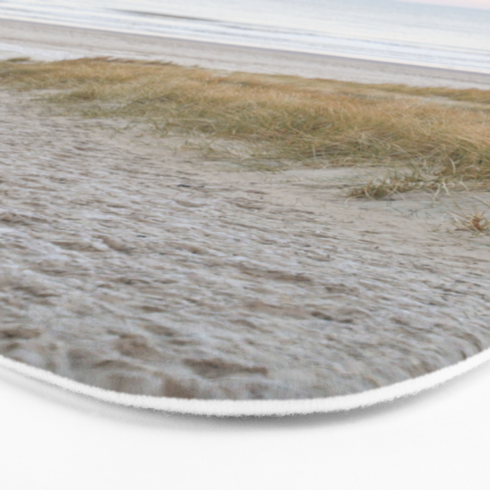 Beach Walk At Sunrise Photo | Dutch Coast Travel Photography Art Print | Egmond Aan Zee Holland In Pastel Colors Bath Mat Gallery Image 3