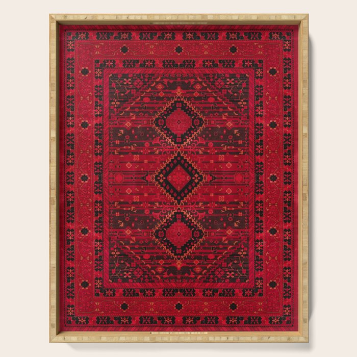 Scarlet Elegance: Oriental Moroccan & Ottoman Artistry Serving Tray Gallery Image 1