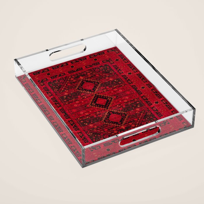 Scarlet Elegance: Oriental Moroccan & Ottoman Artistry Acrylic Tray Gallery Image 1