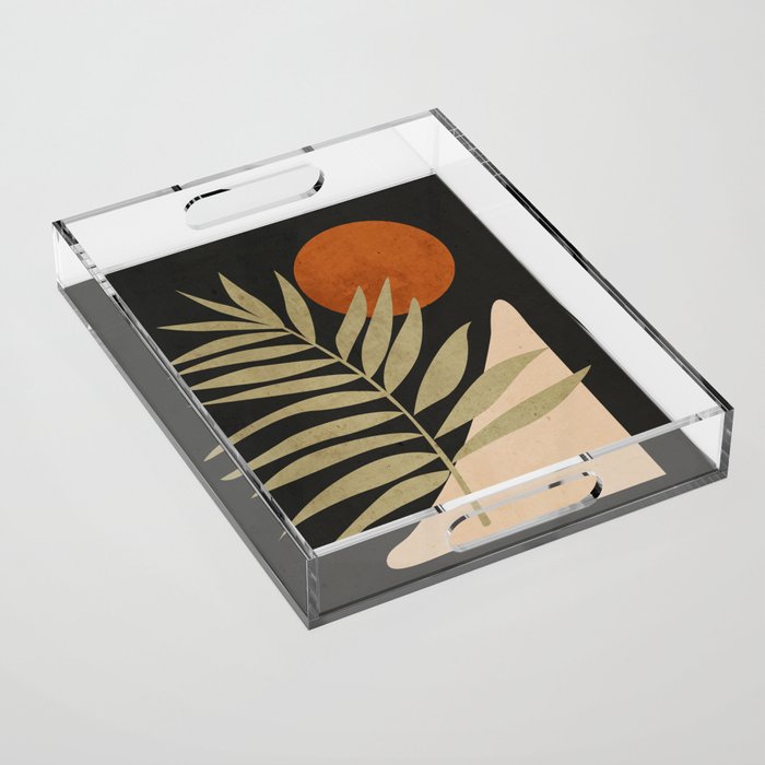 Tropical Leaf- Abstract Art 9/1 Acrylic Tray Gallery Image 1