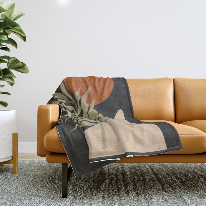 Tropical Leaf- Abstract Art 9/1 Throw Blanket Gallery Image 1