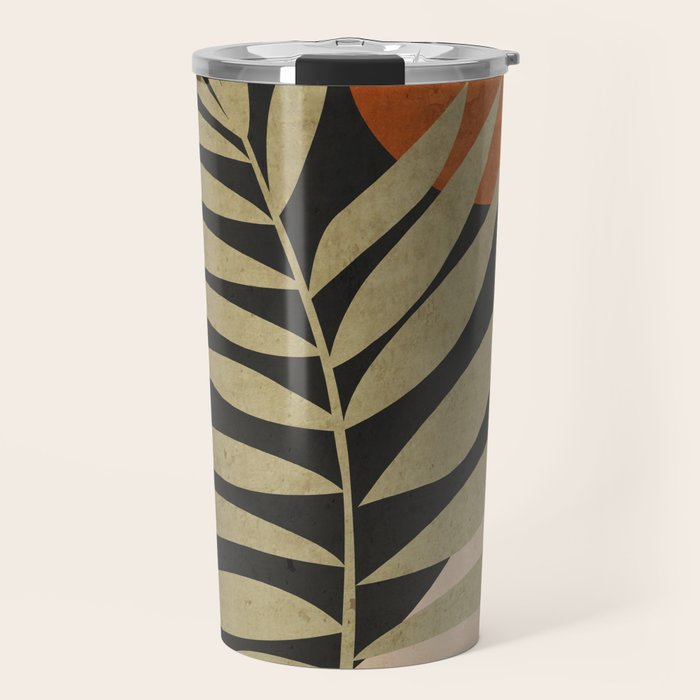 Tropical Leaf- Abstract Art 9/1 Travel Mug Gallery Image 1
