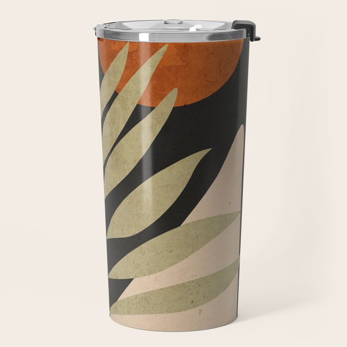 Tropical Leaf- Abstract Art 9/1 Travel Mug Gallery Image 2