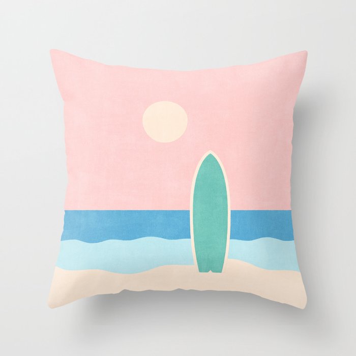 LANDSHAPES - Beach - day Throw Pillow Gallery Image 6