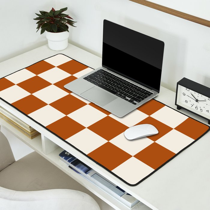 Checkered (Rust Cream) Desk Mat Gallery Image 2