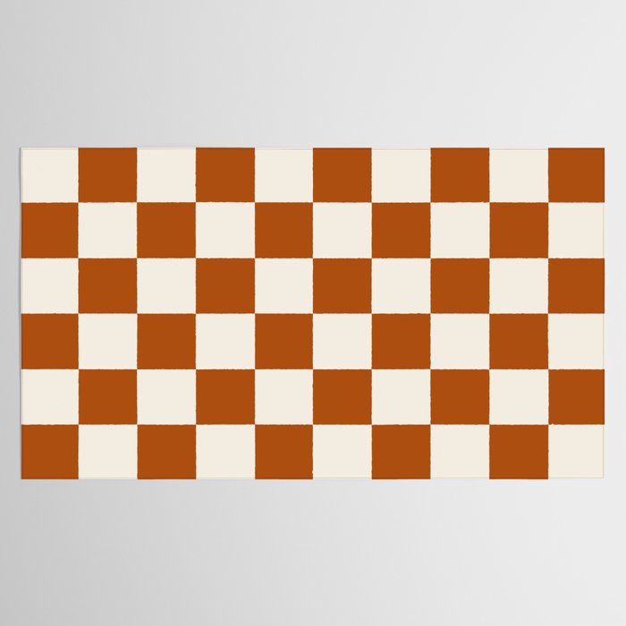 Checkered (Rust Cream) Tablecloth Gallery Image 2