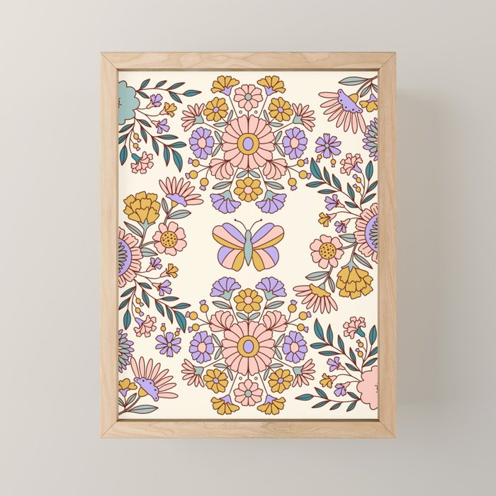 Butterfly Floral Garden  Mini Art Print Gallery Image 1
