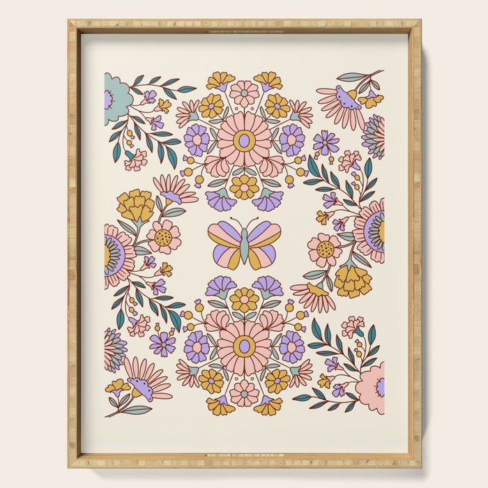 Butterfly Floral Garden  Serving Tray Gallery Image 1