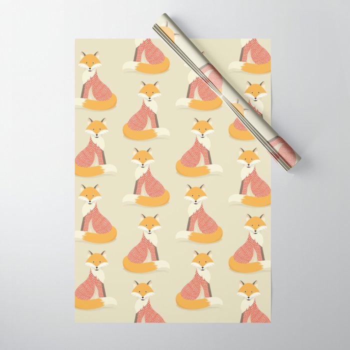 Whimsical Red Fox Wrapping Paper Gallery Image 1