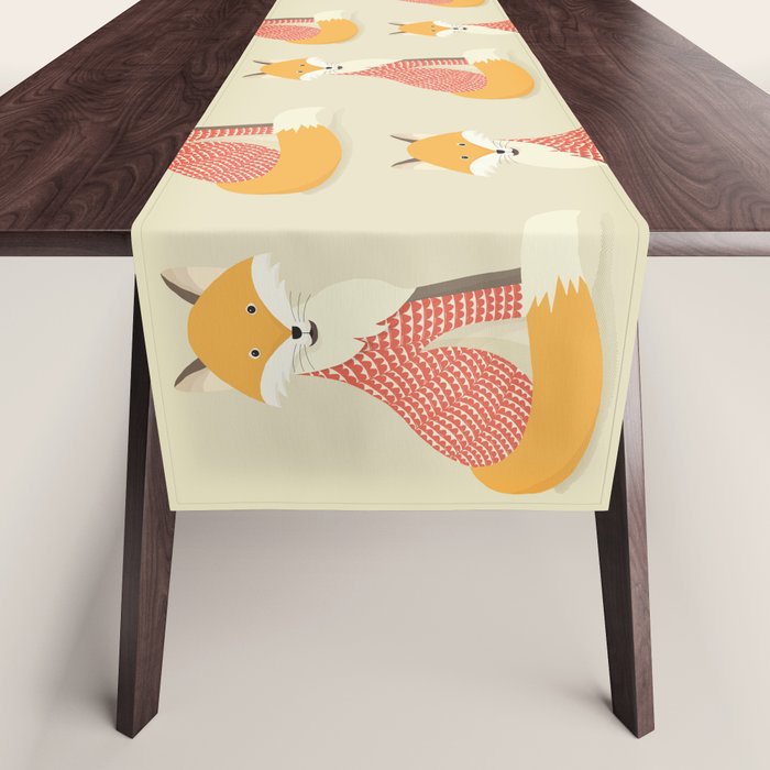 Whimsical Red Fox Table Runner Gallery Image 1