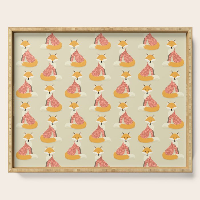 Whimsical Red Fox Serving Tray Gallery Image 1