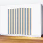 Vintage Cabana Stripe Pastel Blue And Gold Retro Coastal Beach Vibe Wall Mural Gallery Image 2