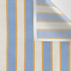 Vintage Cabana Stripe Pastel Blue And Gold Retro Coastal Beach Vibe Wall Tapestry Gallery Image 3