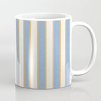 Vintage Cabana Stripe Pastel Blue And Gold Retro Coastal Beach Vibe Coffee Mug Gallery Image 1