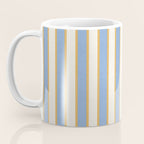 Vintage Cabana Stripe Pastel Blue And Gold Retro Coastal Beach Vibe Coffee Mug Gallery Image 3