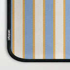 Vintage Cabana Stripe Pastel Blue And Gold Retro Coastal Beach Vibe Laptop Sleeve Gallery Image 3