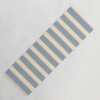 Vintage Cabana Stripe Pastel Blue And Gold Retro Coastal Beach Vibe Yoga Mat Gallery Image 1