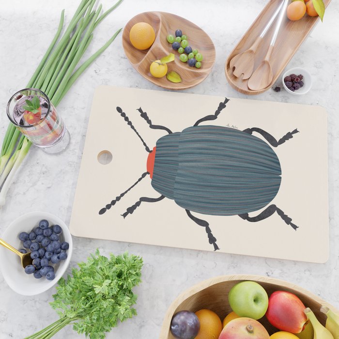 Blue and orange beetle Cutting Board Gallery Image 2